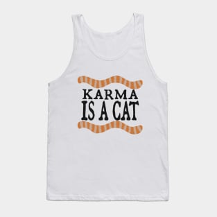 Karma is a Cat (orange cat) v2 Tank Top